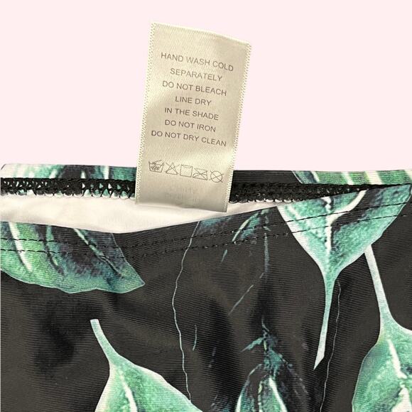NWOT women's black and green tropical bikini bottom swim bottom size XS - Picture 4 of 4